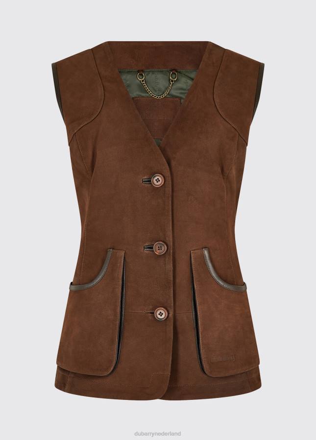 Dubarry Allendale leren gilet 80P6232 okkernoot Dubarry verkooppunten nederland