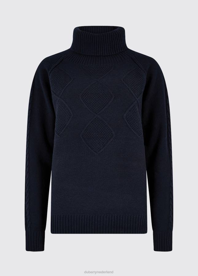 Dubarry Belleek dikke trui met col 80P6214 marine Dubarry newport sailing boots