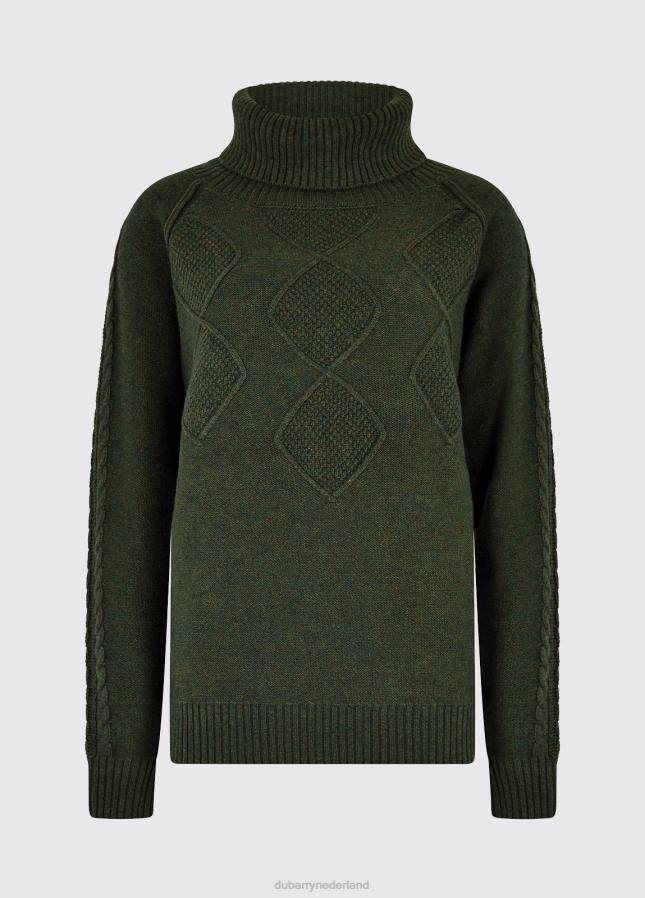 Dubarry Belleek dikke trui met col 80P6237 olijf Dubarry verkooppunten nederland