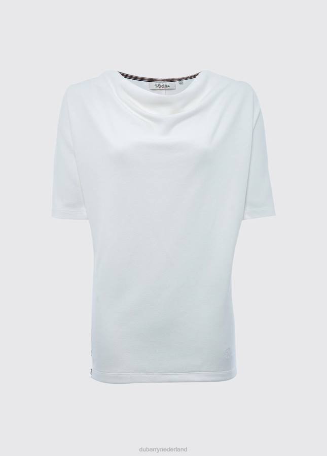 Dubarry Fermoyle top met gedrapeerde hals 80P6646 wit Dubarry nederland
