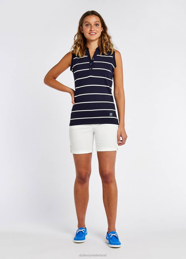 Dubarry Gracehill gestreepte polo 80P6149 marine Dubarry newport sailing boots