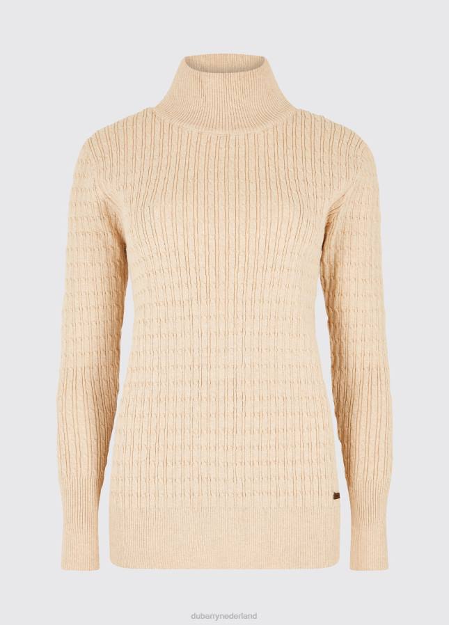 Dubarry Hacketstown trui met trechterhals 80P6761 oester Dubarry nederland