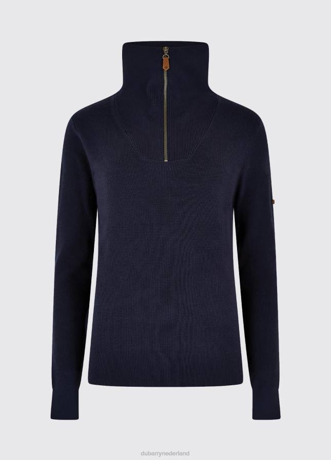 Dubarry Kilbarry trui met ritshals 80P6535 marine Dubarry necklace