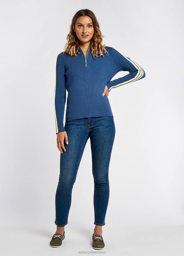 Dubarry Killglass trui met ritshals 80P6159 staal Dubarry newport sailing boots