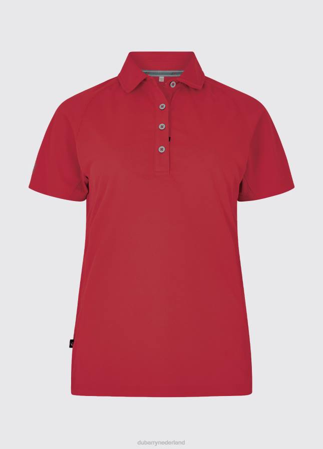 Dubarry Riviera technische polo 80P6162 rood Dubarry verkooppunten nederland