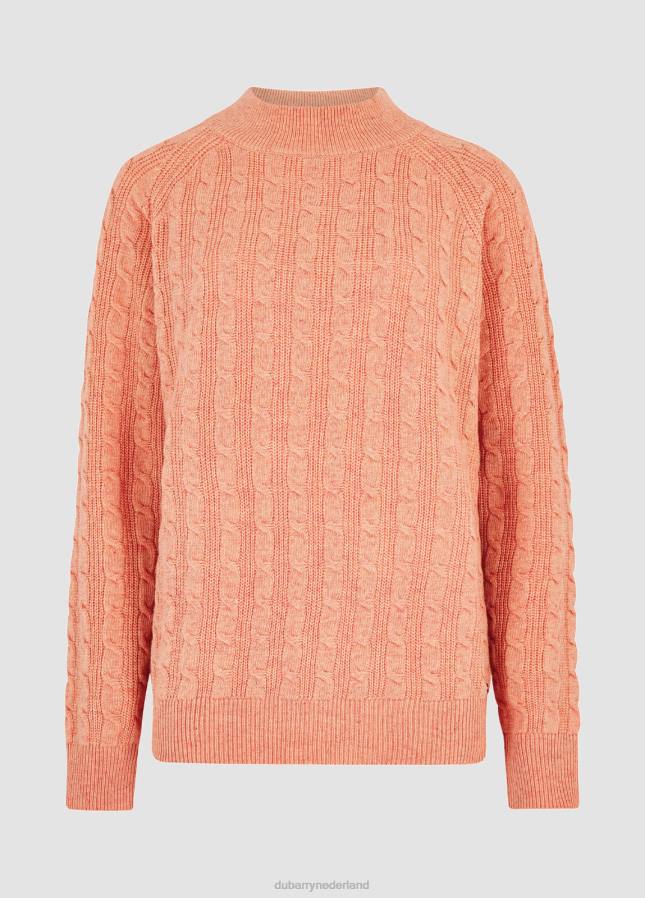 Dubarry Tallanstown gebreide trui 80P6665 abrikoos Dubarry necklace