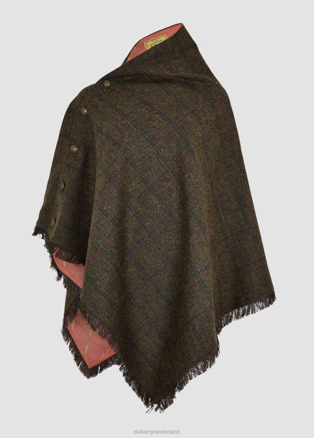 Dubarry hazelhout tweed poncho 80P6175 hemlock Dubarry necklace