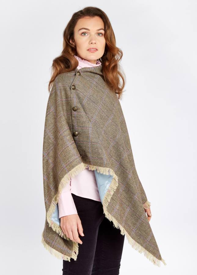 Dubarry hazelhout tweed poncho 80P6273 houtroos Dubarry newport