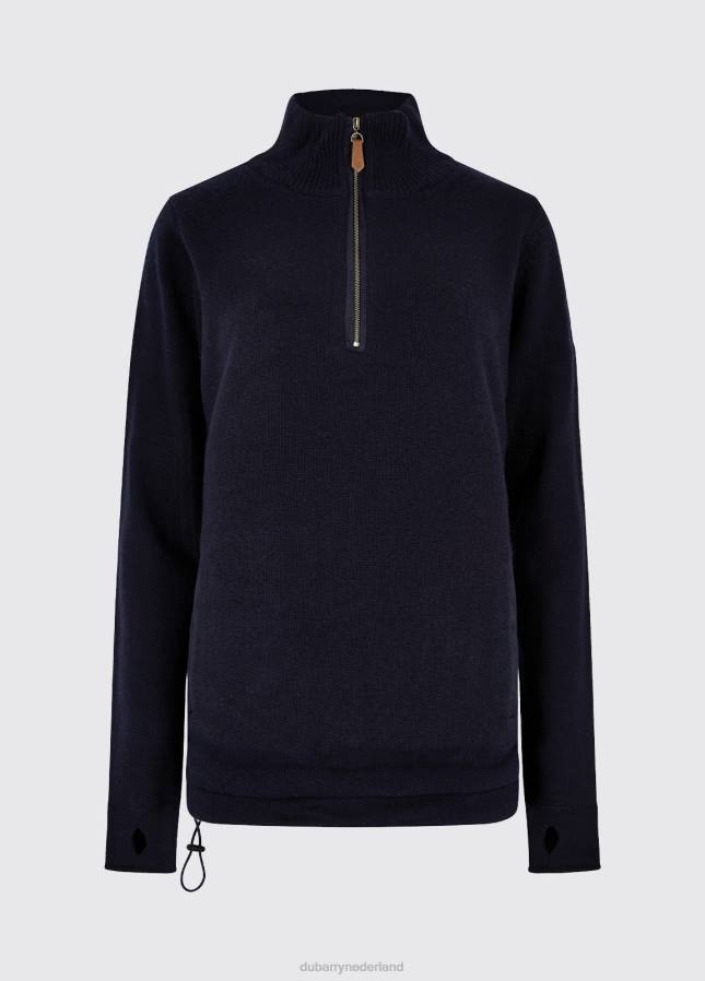 Dubarry morrisey trui met ritshals 80P6221 marine Dubarry nederland