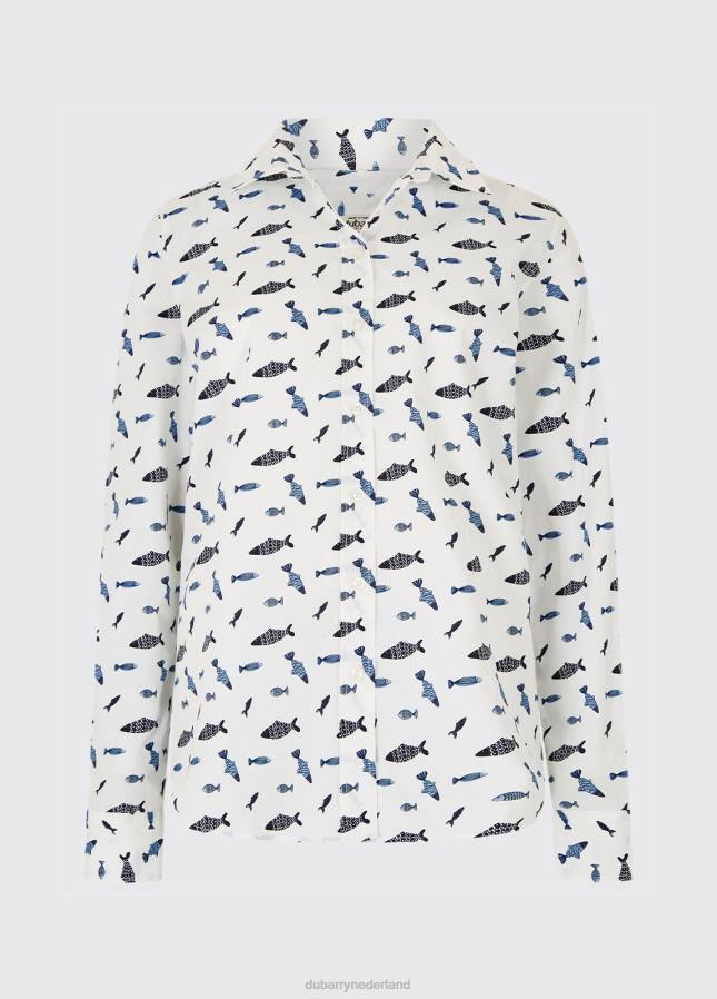 Dubarry overhemd met kersenbloesemprint 80P6158 wit Dubarry newport