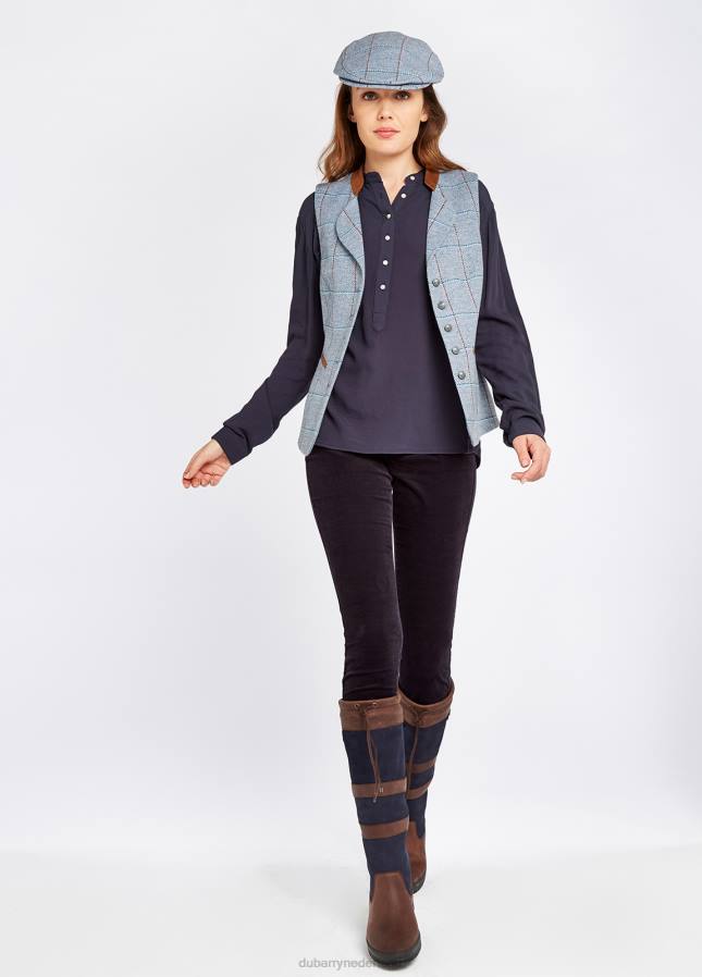 Dubarry spindel tweed gilet 80P6635 blauwe heide Dubarry necklace