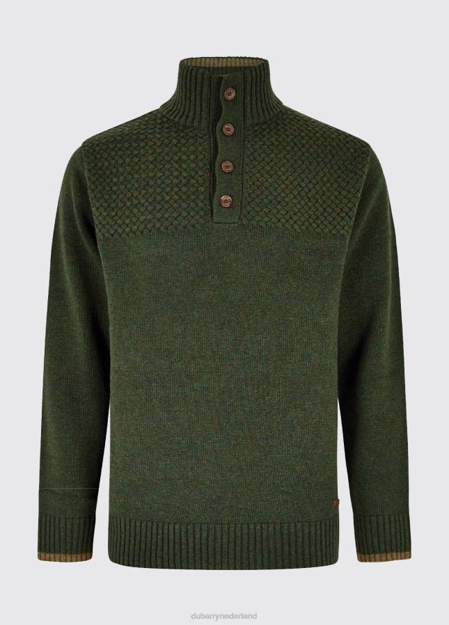 Dubarry trui met ronde hals en knoopsluiting 80P61077 olijf Dubarry verkooppunten nederland
