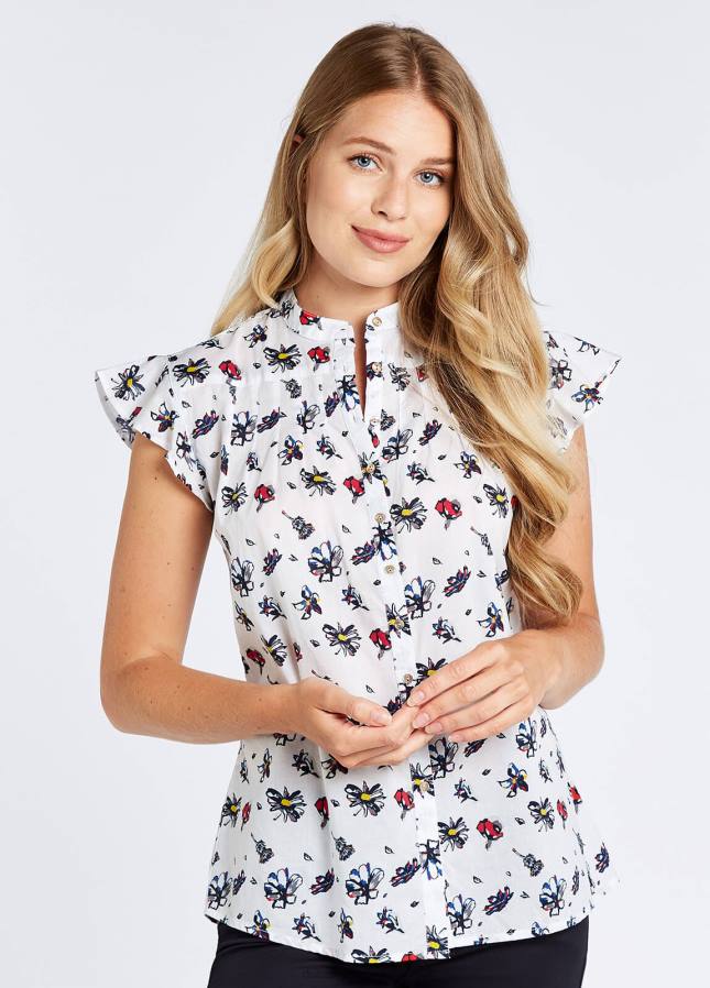 Dubarry wilder overhemd 80P6779 wit multi Dubarry newport sailing boots