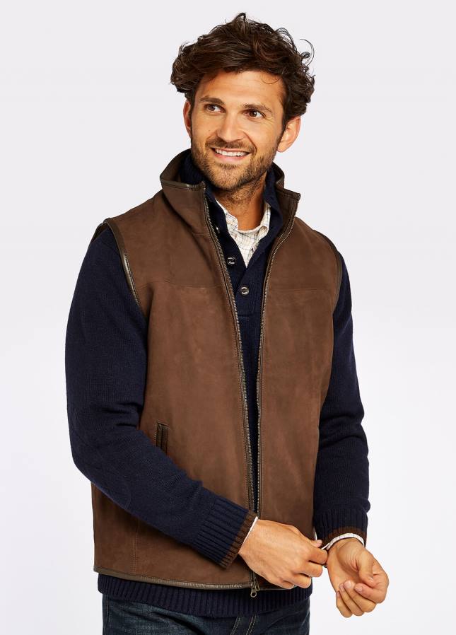 Dubarry dunhill leren gilet 80P6963 okkernoot Dubarry newport