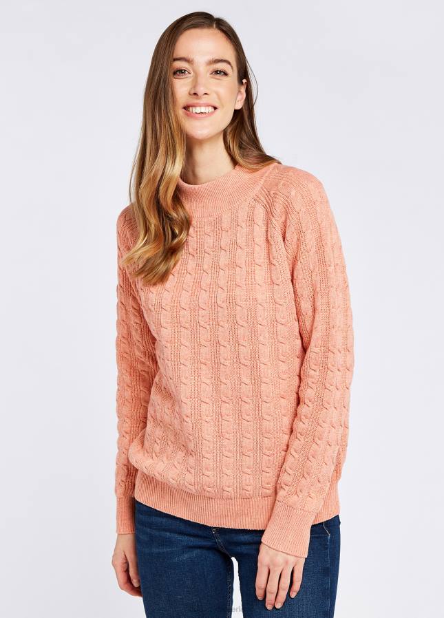 Dubarry Tallanstown gebreide trui 80P6665 abrikoos Dubarry necklace