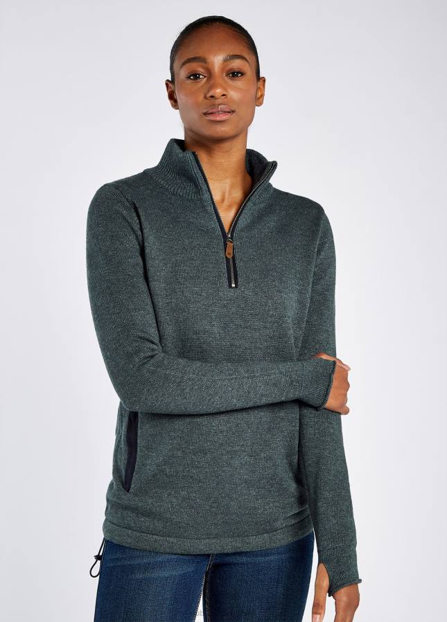 Dubarry morrisey trui met ritshals 80P6545 donkere kiezelsteen Dubarry necklace