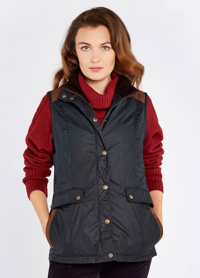 Dubarry pembroke wax gilet 80P6516 middernacht Dubarry nederland