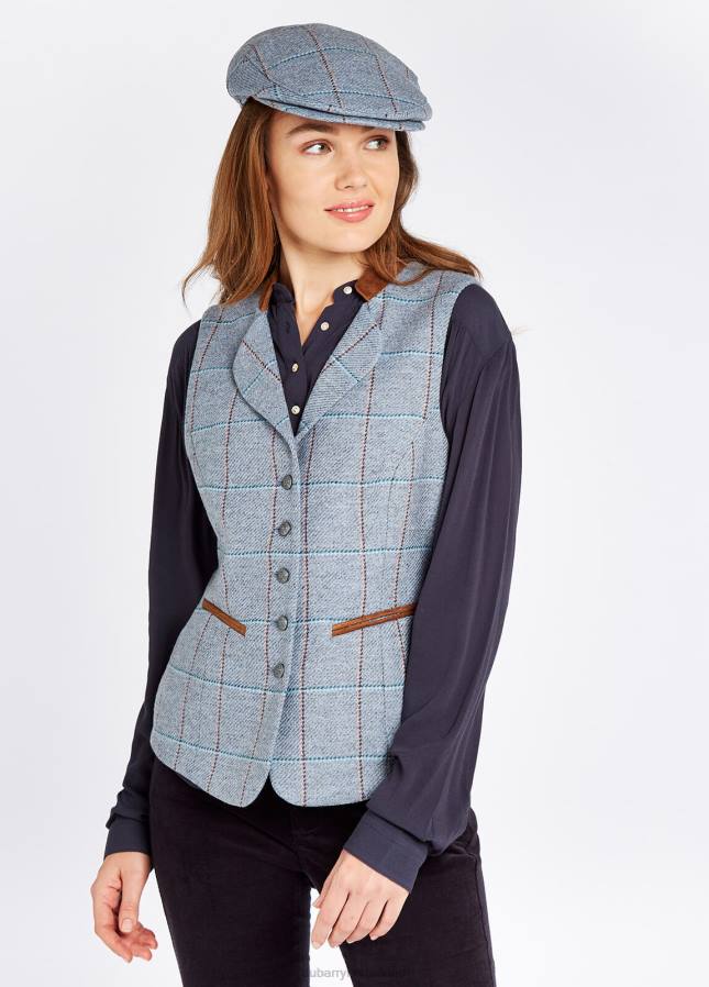 Dubarry spindel tweed gilet 80P6635 blauwe heide Dubarry necklace